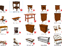 116 File sketchup 2019 nội thất bàn ghế các loại sofa, mây, gỗ,...